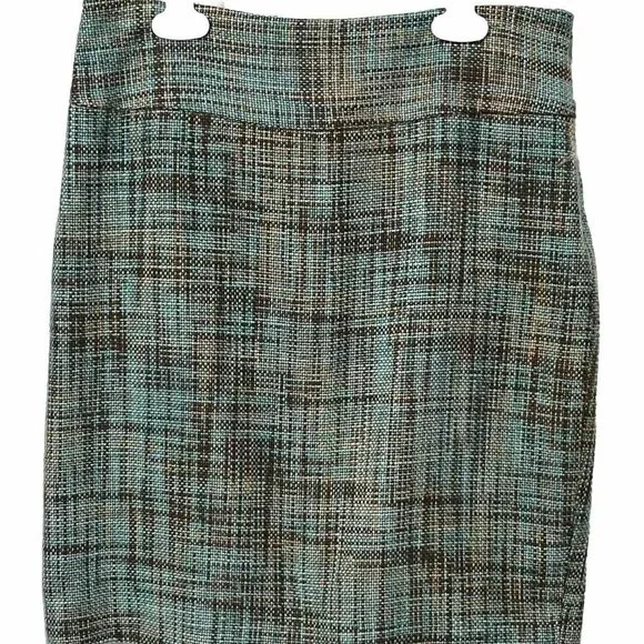 Limited Collection Tweed Lined Skirt Womens Sz 2 Plaid Knee Length Career Wear - Picture 1 of 5